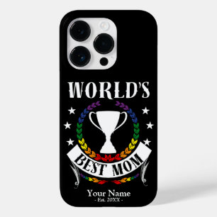 Worlds Best Mom Mother's Day Rainbow Flag Colors Case-Mate iPhone 14 Pro Case