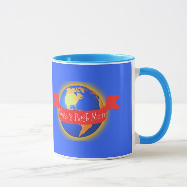 World's Best Mom Mug, Bright Colours Globe Mug (Right)