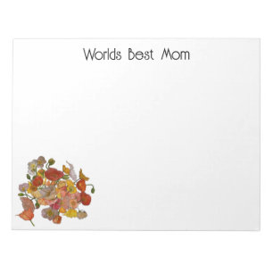Worlds Best Mom Note Pad with Poppies
