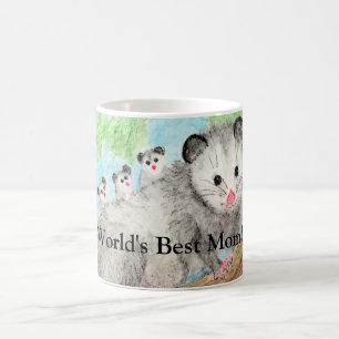 World's Best Mom! Opossum and babies Coffee Mug