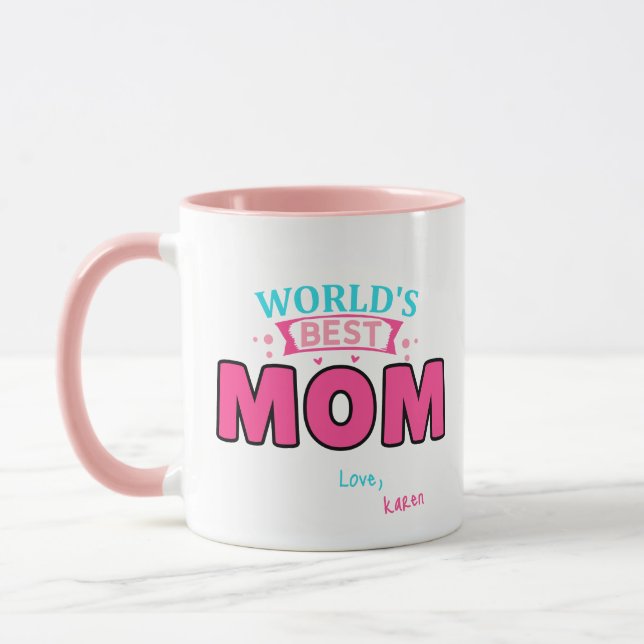 World's Best Mom Personalized Novelty Coffee Mug (Left)