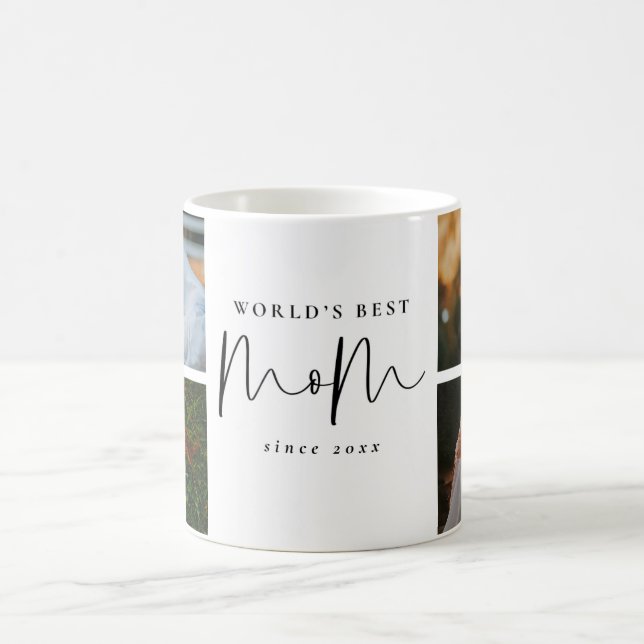 World's Best Mom Photo Collage Coffee Mug (Center)