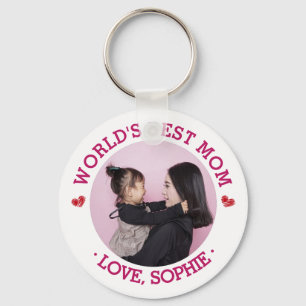 World's Best Mom Photo Custom Keychain
