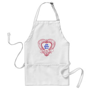 World's Best Mom! Photo Red Hearts Standard Apron