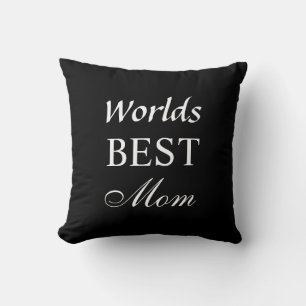 Worlds Best Mom Pillow on Black