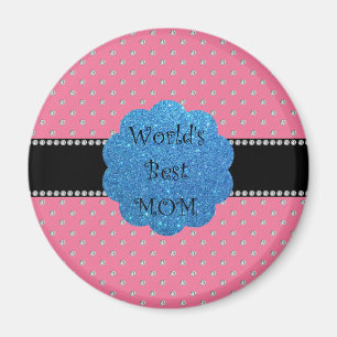 World's best mom pink diamonds magnet
