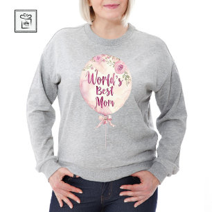 World's Best Mom Pink Floral Balloon Mother's Day T-Shirt
