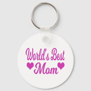 World's Best Mom Pink Keychain