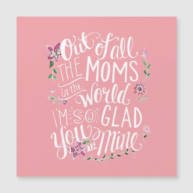 Worlds Best Mom Pink Magnetic Greeting (Front)