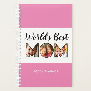 World's Best Mom Quote 3 Photo Collage 2025 Planner