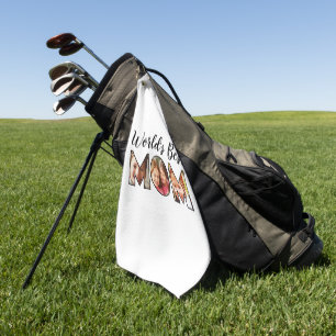 World's Best Mom Quote 3 Photo Collage Golf Towel