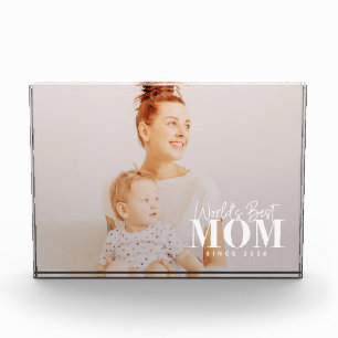 World's Best Mom Since 20XX Modern Photo Block