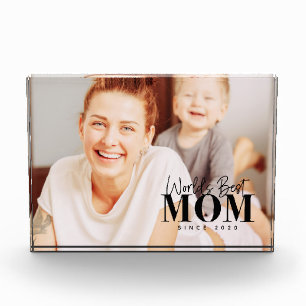 World's Best Mom Since 20XX Modern Photo Block