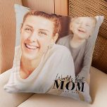 World's Best Mom Since 20XX Modern Photo Throw Pillow<br><div class="desc">This simple and modern design is composed of sans serif and playful cursive typography and add a custom photo.</div>