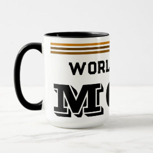 World's Best Mom Sportsy Brown Striped Coffee Cup