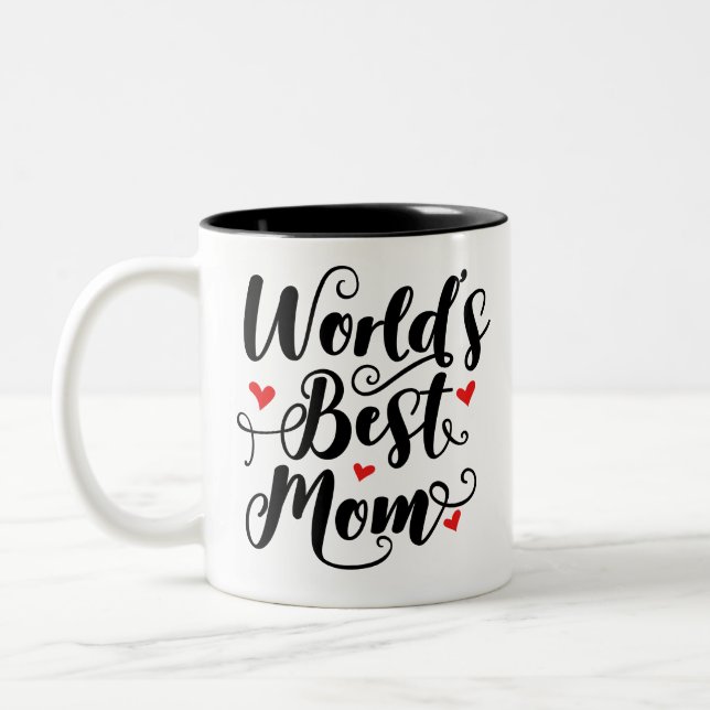 World's Best Mom Two-Tone Coffee Mug (Left)
