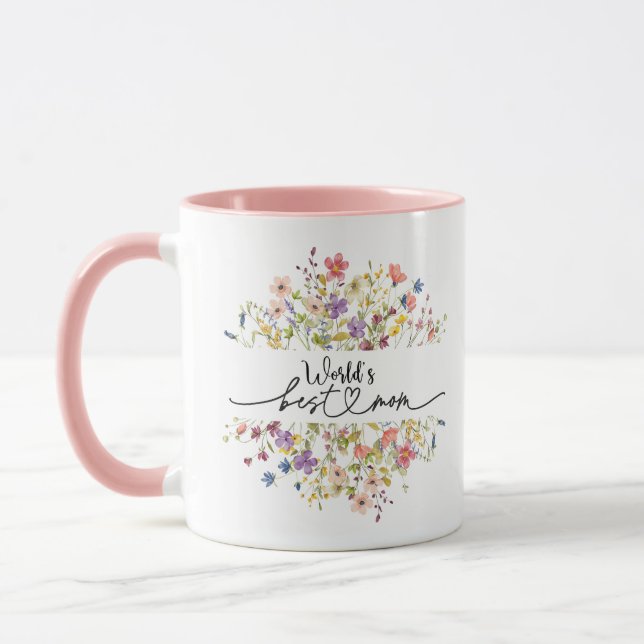 World's Best Mom Wildflower Photo Mothers Day Mug (Left)