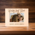 Worlds Best mom Wooden photo Etched Frames<br><div class="desc">Show your appreciation for mom’s enduring love and selflessness with our personalized wooden etched photo frame. Beautifully handcrafted, featuring template text which reads 'WORLDS BEST MOM' and is personalized with your childrens names. It's an extraordinary gift that perfectly encapsulates the essence of your love for her, making it an ideal...</div>