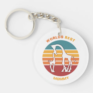 Worlds Best Mommy, Giraffes Keychain