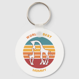 Worlds Best Mommy, Giraffes Keychain