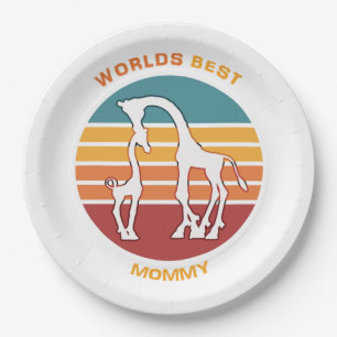 Worlds Best Mommy, Giraffes Paper Plate