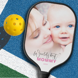 Worlds Best Mommy   Photo Pickleball Paddle