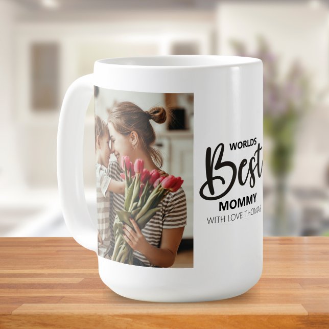 Worlds Best Mommy Photo with White Writing Coffee Mug (Creator Uploaded)