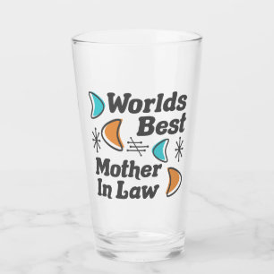 Worlds Best Mother-In-Law Retro Glass