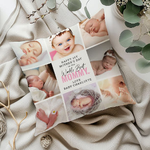 'Worlds Best Mummy' 1st Mother's Day Keepsake Throw Pillow