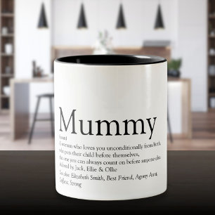 World's Best Mummy Mom Mum Definition Quote Two-Tone Coffee Mug