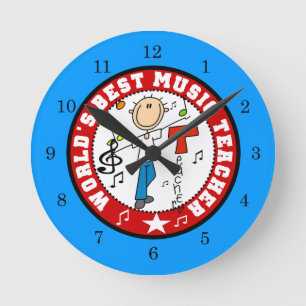 World's Best Music Teacher Round Clock