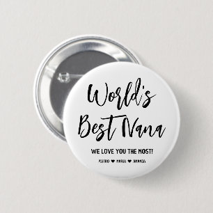 World's Best Nana Grandkids Names 2 Inch Round Button