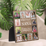 World's Best Nana Grandkids Photo Collage Wood  Plaque<br><div class="desc">Create your own photo collage  plaque  with 12 of your favourite pictures on a wood texture background .Personalize with grandkids photos . Makes a treasured keepsake gift for grandma for birthday, mother's day, grandparents day, etc</div>