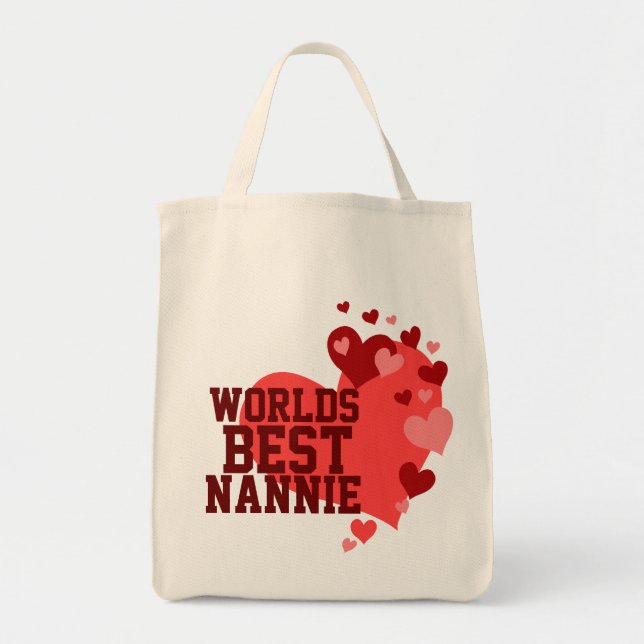 Worlds Best Nannie Personalized Tote Bag (Front)