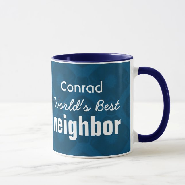 World's Best NEIGHBOR Blue Custom Name v7 Mug (Right)