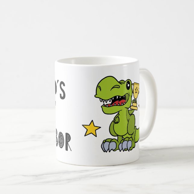 Worlds Best Neighbour, Dinosaur, Funny, Cute Coffee Mug (Front Right)
