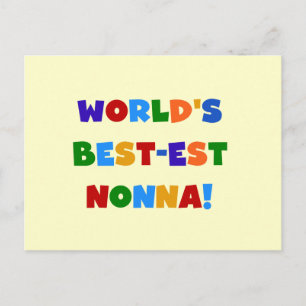 World's Best Nonna Bright Colours T-shirts and Gif Postcard