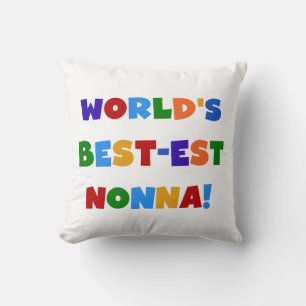 World's Best Nonna Bright Colours T-shirts and Gif Throw Pillow