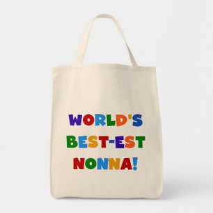 World's Best Nonna Bright Colours T-shirts and Gif Tote Bag