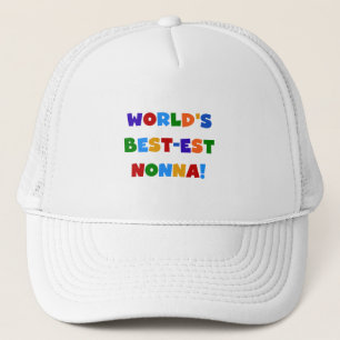 World's Best Nonna Bright Colours T-shirts and Gif Trucker Hat