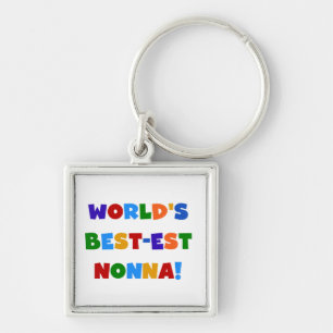 World's Best Nonna Bright Colours T-shirts and Keychain
