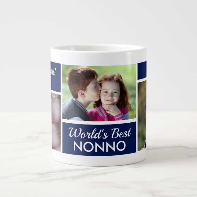 World's Best Nonno Photo Collage Giant Coffee Mug (Front)