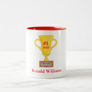World's Best Number 1 Dad Custom Two-Tone Coffee Mug