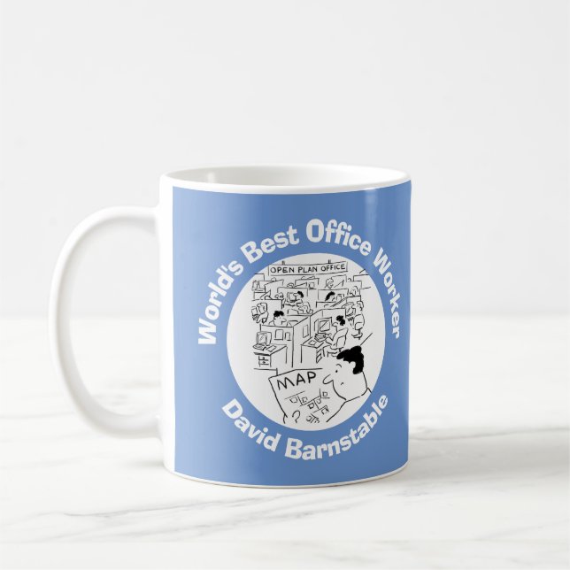World's Best Office Worker to Personalise Coffee Mug (Left)