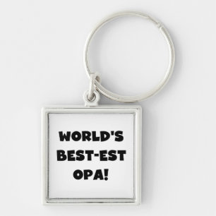 World's Best Opa Black Text T-shirts and Gifts Keychain