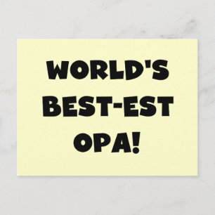 World's Best Opa Black Text T-shirts and Gifts Postcard