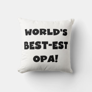 World's Best Opa Black Text T-shirts and Gifts Throw Pillow