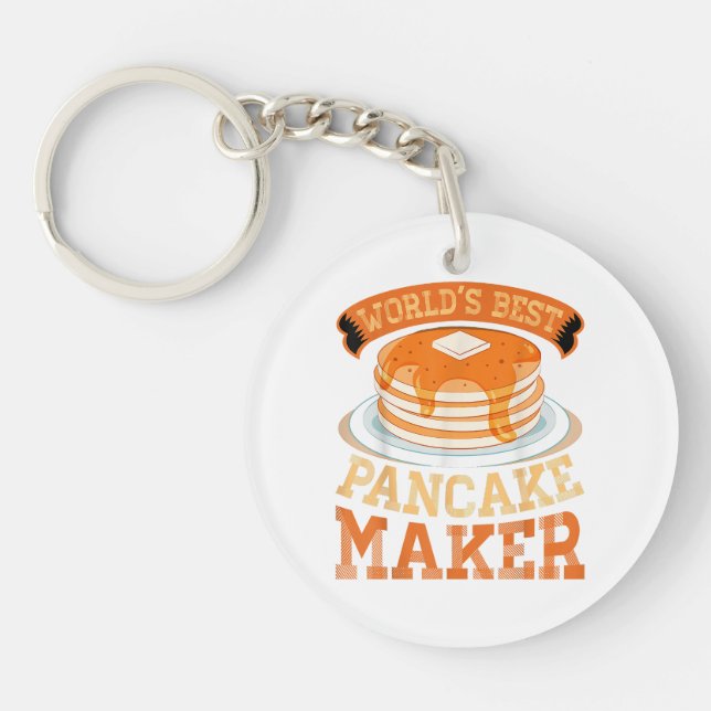 World's Best Pancake Maker - Funny Pancake Maker Keychain (Front)