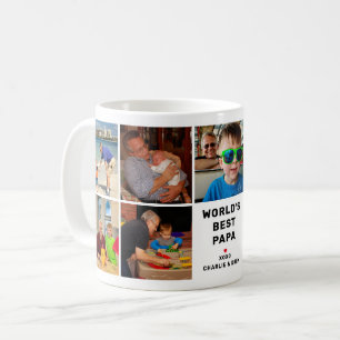 Worlds Best Papa 8 Photo Collage Coffee Mug