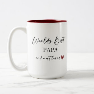 World's Best Papa and Most Loved Photo Gift Two-Tone Coffee Mug
